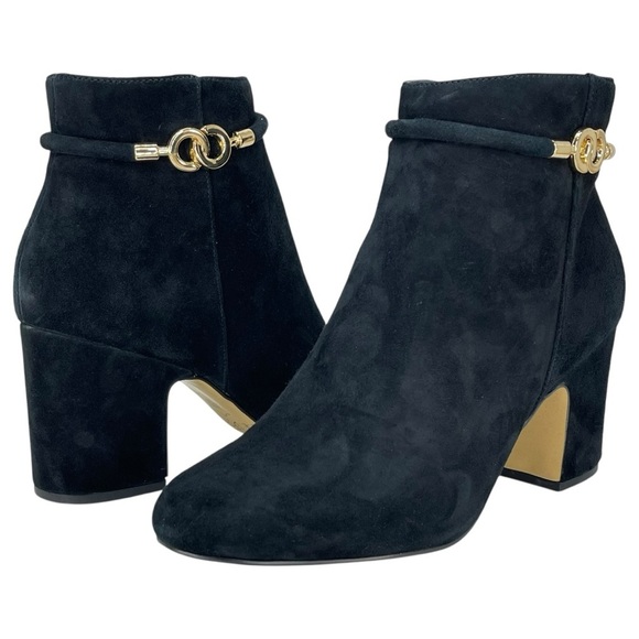 Bella Vita Shoes - Bella Vita Diaz Black Kidsuede Leather Womens Ankle Boots Size 7.5M